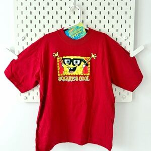 Vintage y2k 2003s Nickelodeon SpongeBob Red Graphic Tee 6-8T with tag.